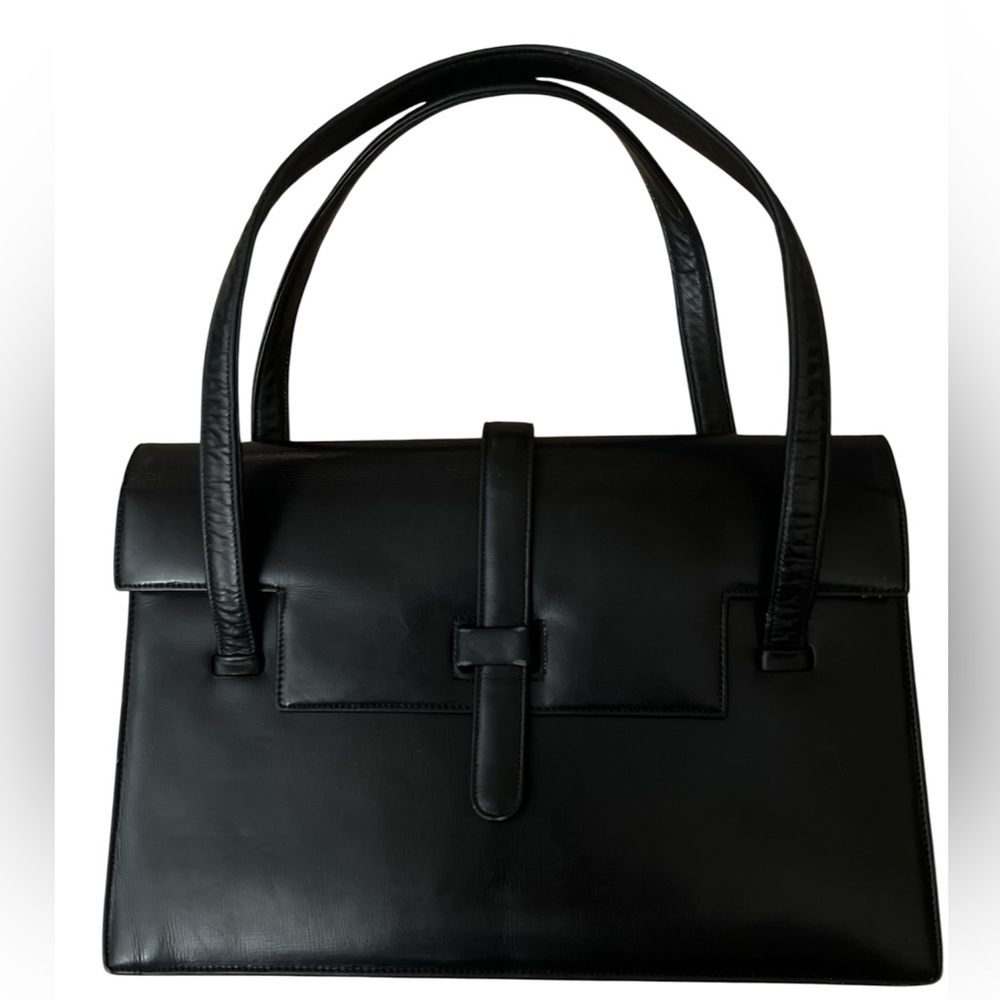 Vintage Lucille de Paris black leather handbag